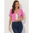 thumbnail image 4 of DARING DIVA Women's Contrast Trim Jacket Single Breasted Blazer M Pink, 4 of 6