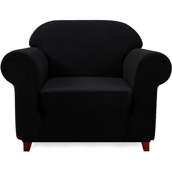 Nvzi Elasticity Slipcovers, 1 Piece Single Size Black Stretch Couch Covers, Sofa Cover,Couch Covers For Sofa, Elastic Stretch Slipcover for Couch, Fit Most Standard Single Seater Sofas