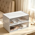 thumbnail image 5 of Clear Desktop Drawer Organizer, 8.07 x 5.63 x 2.28 inches Plastic Stationery Storage Box for Office and Vanity, Single Drawer, 5 of 6