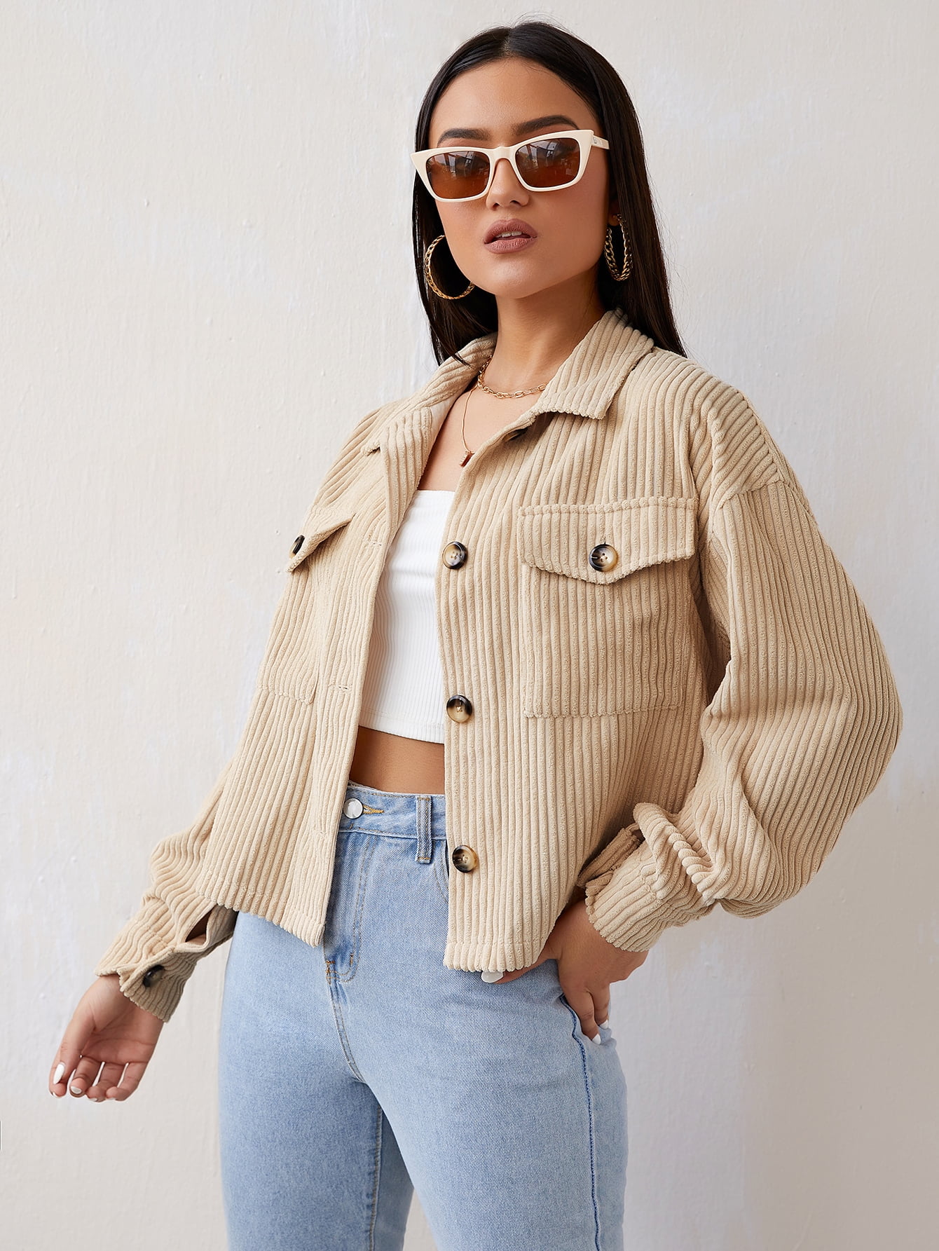 Women's Flap Pocket Button Front 