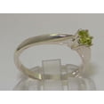 thumbnail image 5 of LBG British Made 14k White Gold Genuine Natural Peridot Womens Engagement Ring - 33 size options - Size 5.5, 5 of 7