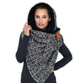 thumbnail image 3 of Xfvqtps Womens Shawls Crochet Warm Lining Wrap Button Solid Color Plaid Multi-Purpose Thickened Comfortable Soft Winter Blanket Black, 3 of 4