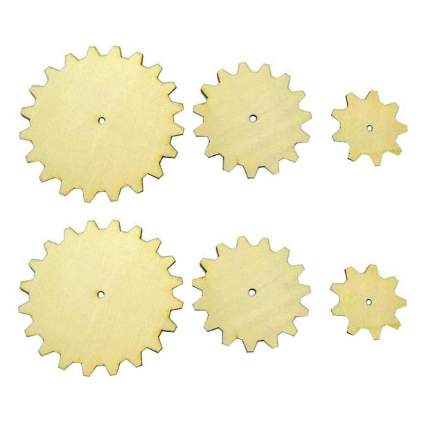 Rompecabezas de madera en blanco creativo para álbumes de recortes, decoración, juguetes de rompecabezas, manualidades para niños Engranaje