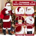 thumbnail image 5 of Santa Claus Costume for Men Deluxe Professional Santa Suit Adults 11pcs Red Mens Outfit Christmas Xmas Clause Suits Adult, 2XL, 5 of 6