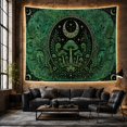 thumbnail image 6 of Mushrooms and Crescent Moon in Ferns, Mystical Illustration for Nature Lovers, Enchanted Forest Decor, Housewarming Gift Tapestry Wall Hanging for Bedroom and Living Room, 6 of 7
