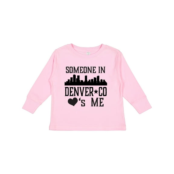Inktastic Denver Colorado Someone Loves Me Skyline Boys or Girls Long Sleeve Toddler T-Shirt