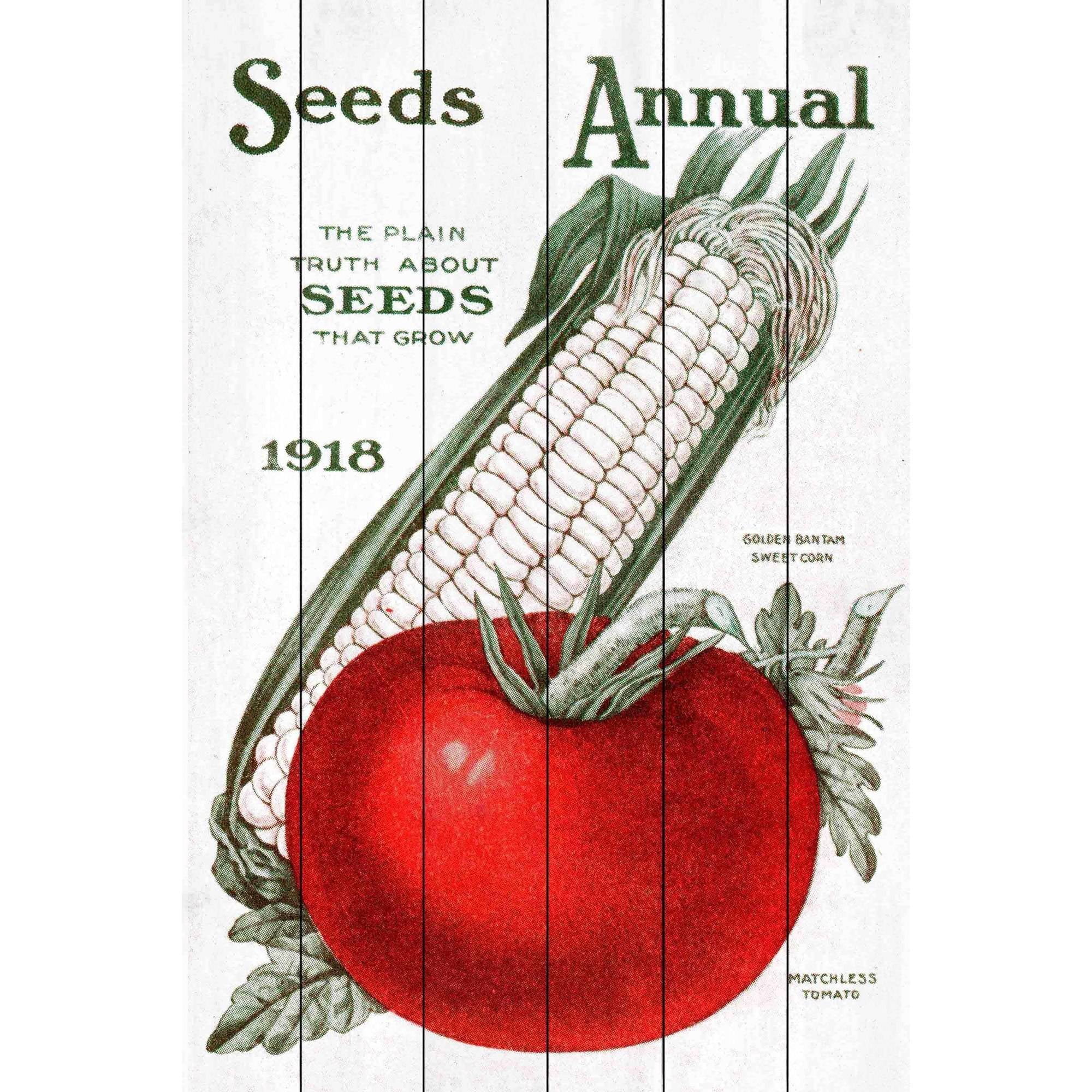Marmont Hill "Seed Art 3" Painting Print on White Wood