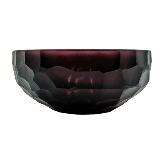 Bergamo Art 6" Wide Decorative Handmade Glass Purple Patterned Vase