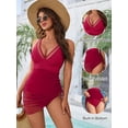 thumbnail image 2 of SMZ Women's One-piece Dress FashionDress Tummy Control Swimsuits Slimming Mesh Sheer Sarong Wraps Bathing Suit, 2 of 5