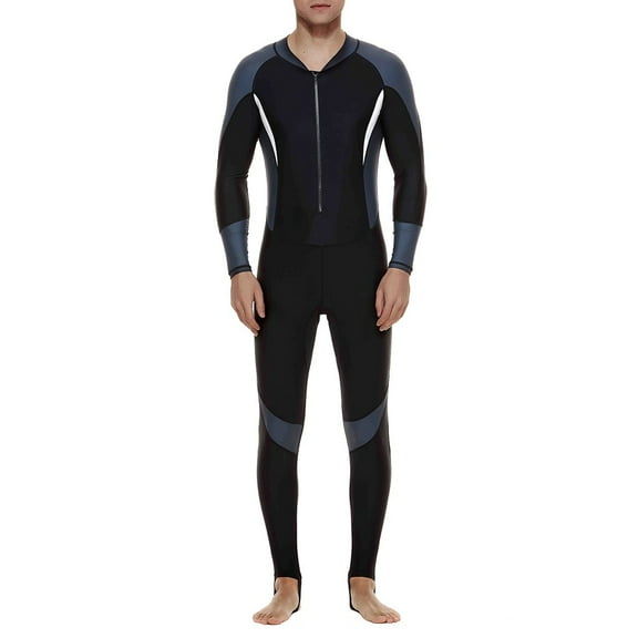 Mchoice Mens Swim Trunks Stretch Full Body Wetsuit Surf Swimsuit Jumpsuit Slim Sports One-Piece Zipper Bathing Suits