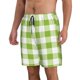 thumbnail image 2 of Fotbe White Green Plaid Trajes de Baño Estampados para Hombre, Shorts de Verano de Secado Rápido, Ropa de Playa, Bañadores-Large, 2 of 6