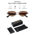 thumbnail image 4 of Gafas de sol VIVIENFANG marrones con montura metálica dorada estilo ojo de gato para mujeres, 4 of 5