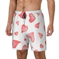 thumbnail image 2 of Balery Pink Hearts Mens Swim Trunks Swim Shorts for Men Quick Dry Inseam Beach Shorts with Compression Liner Pocket-X-Large, 2 of 9