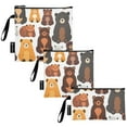 thumbnail image 2 of Haosy 3 Pack Reusable Ziploc Bags BPA Free Healthy Food Storage Bag Leakproof Sandwich Snack Freezer Bags Cartoon Bears Family, 2 of 7