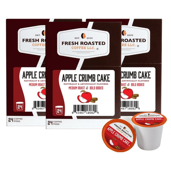 Fresh Roasted Coffee's Flavored Coffee Collection, Apple Crumb Cake, 72 K-compatible Pods