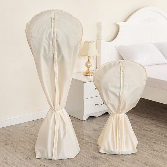 CATIEBYE 1Pcs Fan Dustproof Cover in Beige for Floor Standing Fans with 11.8x3.9in
