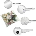 thumbnail image 4 of SHERONV Flowers Bird Foliage Pillow Case Square Home Furnishing 24x24in, 4 of 5