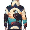 thumbnail image 7 of Pofeuu Cartoon Iceberg Bald Eagle Print Mens Casual Hooded Collar Drawstring Hoodies Pullover Sweatshirts Casual Long Sleeve Shirts-Medium, 7 of 7