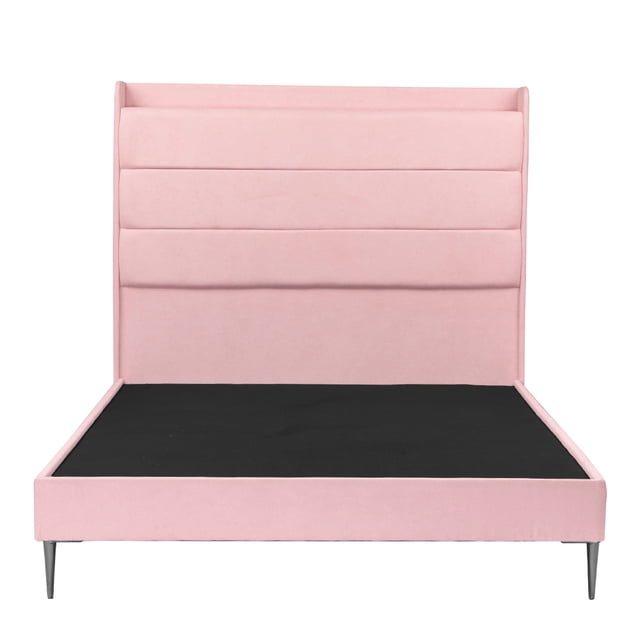 Base Cama Slim Queen Size + Cabecera Wing Trinity Pink