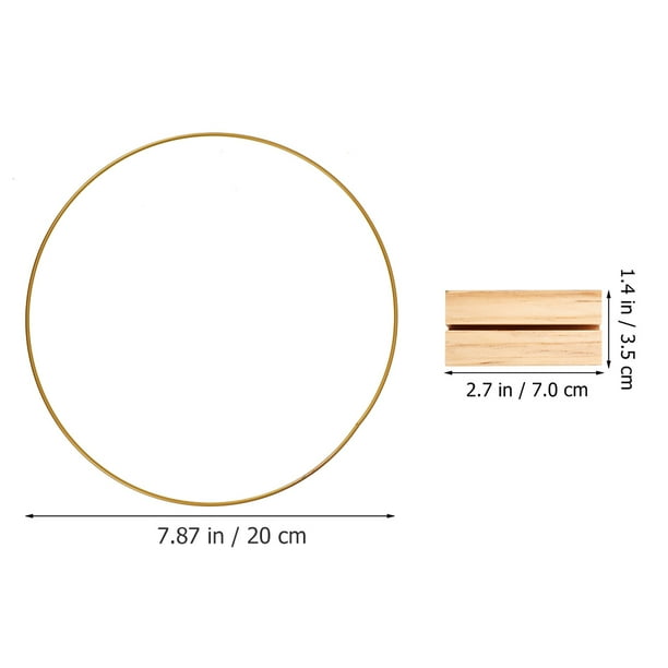 Juego de 2 aros florales de metal para centro de mesa con base, atrapasueños, corona de boda, anillos DIY