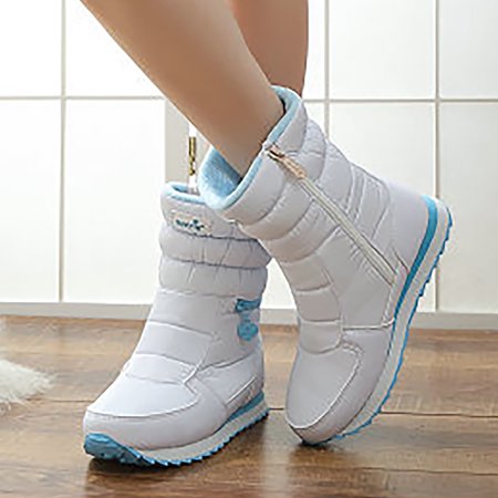 Boots Deals Of The Day Clearance Prime Water Proof Shoes Women White Hiking Thick,Cotton Shoes,Flat Bottom,Waterproof,Zipper Women's Shoes Winter Shoes Women 40