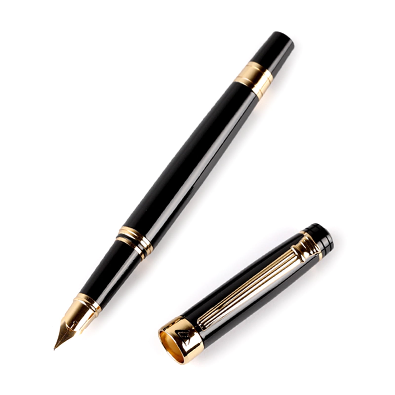 Piston-Filled Fountain Pen Push/Pull to Refilled F Nib Write Smooth for Student
