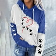 thumbnail image 2 of Jinhomg Fall Lightweight Comfy Sweatshirts for Women Cute Dog Paw Print Drawstring Hoodies Casual Comfy Long Sleeve Pullover Tops with Pocket Blue XL, 2 of 5