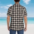 thumbnail image 3 of Lsque Black Plaid Heart pattern Hawaiian Shirt for Men, Unisex Summer Beach Casual Short Sleeve Button Down Shirts-Small, 3 of 9