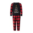 thumbnail image 2 of Elippeo Christmas Family Pajamas Matching Set Letter Print Long Sleeve Tops and Plaid Pants Sleepwear, 2 of 10