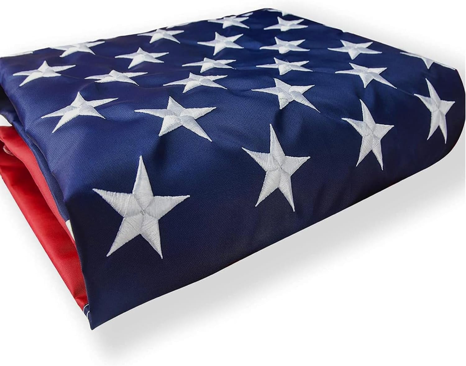 Nylon American Flag 6x10 feet. Premium Large US Flag 6x10 ft. Embroidered Stars and Sewn Stripes - Display with Pride