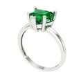 thumbnail image 2 of 2 ctw Solitaire Anniversary Ring for Women | Heart Cut Simulated Emerald | Hyperallergenic Solid 18K White Gold, 2 of 5