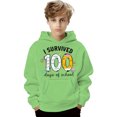thumbnail image 4 of 100 Days of School Preppy Hoodie for Kids - Boys Girls Letter Graphic Long Sleeve Back to School Sweatshirt, 4 of 4