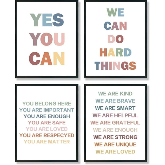 Kids Positive Affirmation Wall Art Prints,Kids Motivational Quotes Wall Decor,Motivational Classroom Posters,Affirmation Art Prints Nursery Pictures,for Classroom Decor 8x10inchUnframed