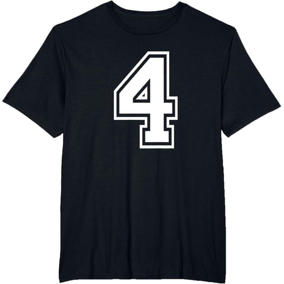 t-shirt Number 4 Birthday Numbered Uniform Sports Jersey Team T-Shirt mens,black,women,funny,men,journey,Crew Neck, Short Sleeve,printing