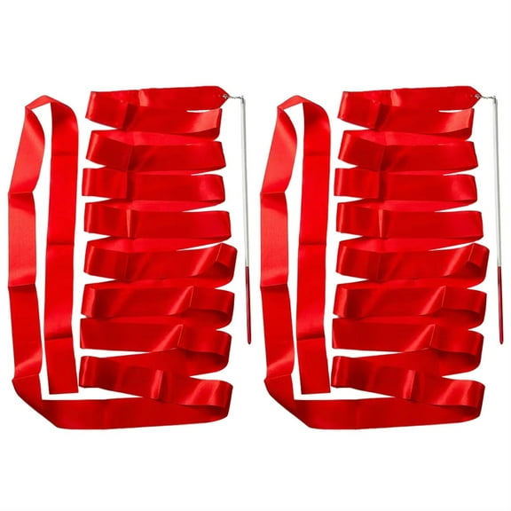 2pcs Artistic Baton 2m Long Party Toys Rhythmic Gymnastics Training Red Purple Dance Ribbons Talent Shows.