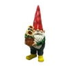 thumbnail image 1 of 12" Large Resin Garden Gnome with Flowers, Green Shirt, 1 of 1