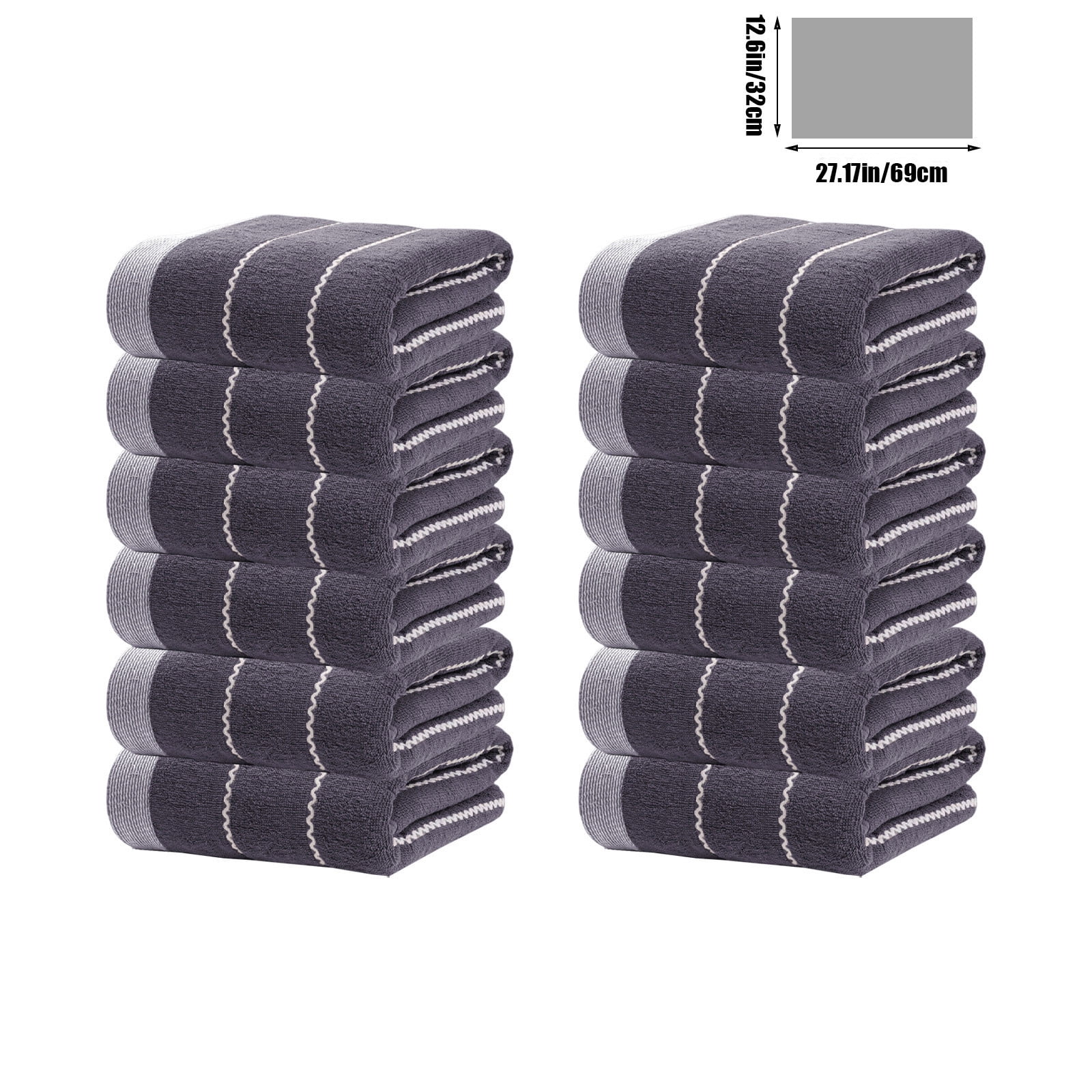 Clearance! Dmlowu Bath Towel Set 12pc Luxury Soft Bath Towels Super Absorbent Quicker Dry Cotton Hand Towels 13x27" Comfortable Bathroom Towels for School Hotel Home Gym Travel Camp Pool