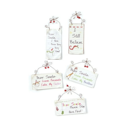 - Club Pack of 10 White and Red Dear Santa Note Christmas Ornaments 7