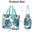 thumbnail image 3 of Tote Bag for Women - Tropical Palm Leaves in Hawaii Shoulder Bag - Large Utility Work Duffle Bag with Zipper Handbag for Travel, Work, Sprots, 3 of 5