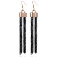 thumbnail image 2 of Pendientes largos negros con flecos para nadar en la calle Pendientes ligeros y elegantes para mujer, 2 of 7