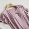 thumbnail image 5 of Summer Tops for Women Medium Women Shirt Casual Short Sleeve Tops for Tall Long Sleeve Shirts Long Rayon Beaded Turtleneck Work Shirts Summer T Shirt Womens Pink M, 5 of 9