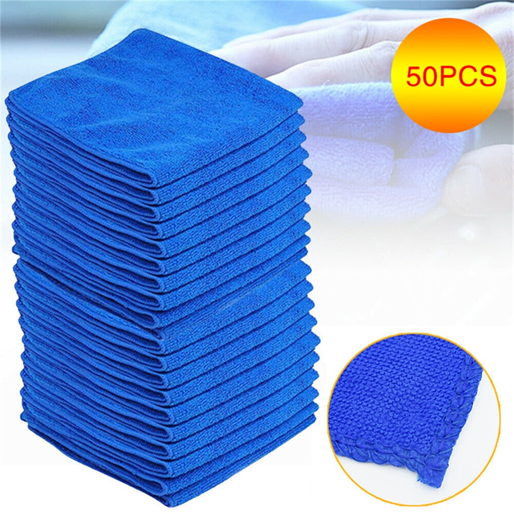 50 X Microfiber Cleaning Cloth Towel Rag Car Polishing No-Scratch Auto Detailing 