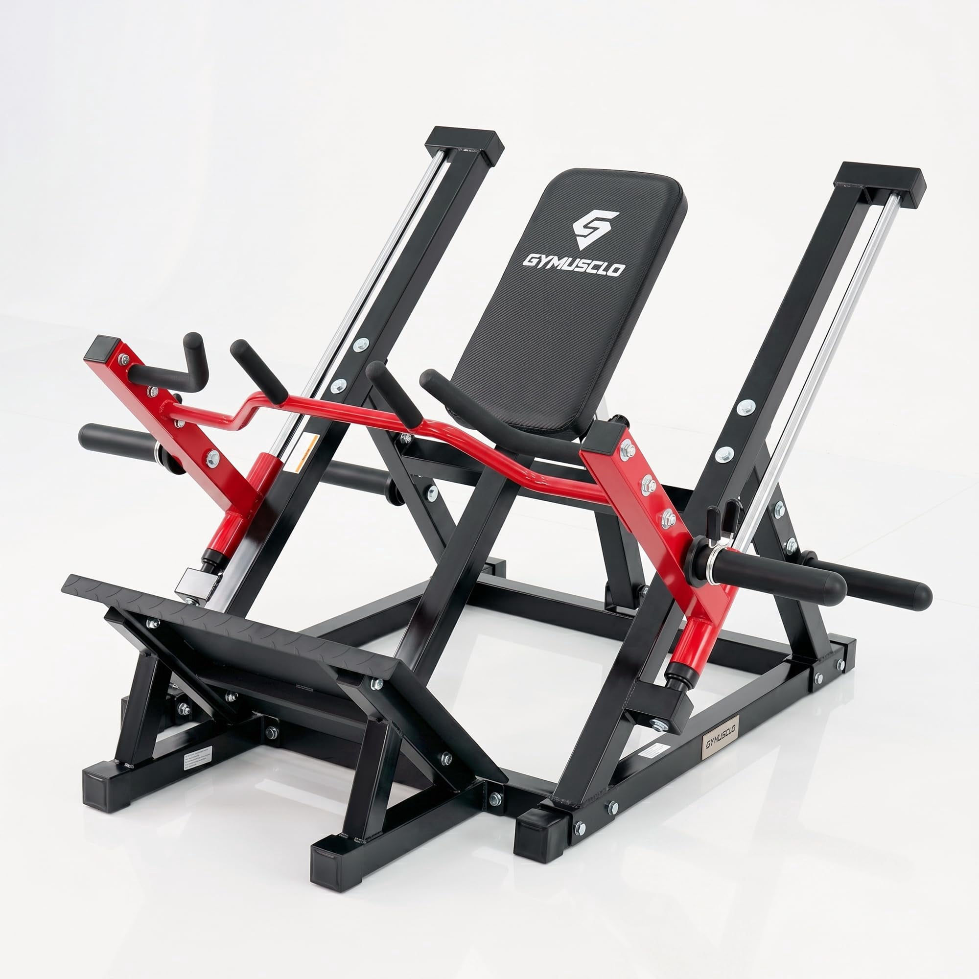 Gymusclo Plate Loaded Linear Row Machine with Adjustable Chest Pad, Strength Training Equipment for Home Gym, 600 lbs Capacity