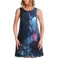 thumbnail image 1 of Balery Heart Axolotl Vestidos de verano para mujer con estampado: vestido holgado sin mangas, vestido playero informal y cómodo para días calurosos., 1 of 7