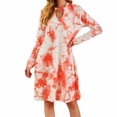 thumbnail image 1 of Vestido suelto estampado manga larga otoño ropa casual para mujer, rojo, l kenally AP000090-03B, 1 of 3