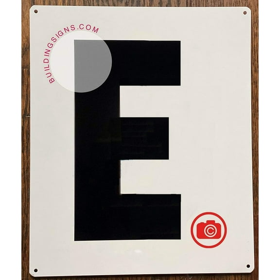 Large Letter E -Metal Sign - Parking LOT Sign (White,Aluminium,10X12)-EL ESTACIONAMIENTO LINE (ref-2201)