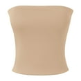thumbnail image 4 of Tank Tops for Women,Stretchy Tube Top Camisole with Removable Padding for Versatile Layering and Stylish Outerwear,Camisole Tops for Women,Khaki,M, 4 of 5