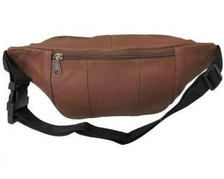 AmeriLeatherLeather Fanny Pack - Adjustable Belt Bag for Women & Men - Travel Waist Pack-Color:White