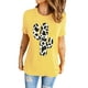 thumbnail image 4 of ABPHQTO Camiseta gráfica de manga corta con bloque de color de girasol amarillo para mujer, 4 of 5
