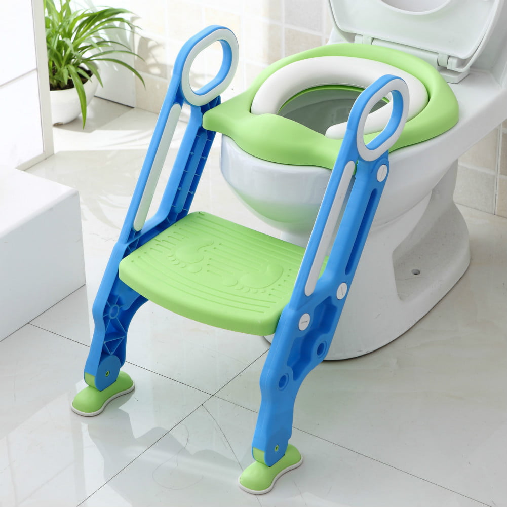 Baby Potty Toilet Seat Adjustable Toddler Kids Trainer Safety Step Ladder Stool 